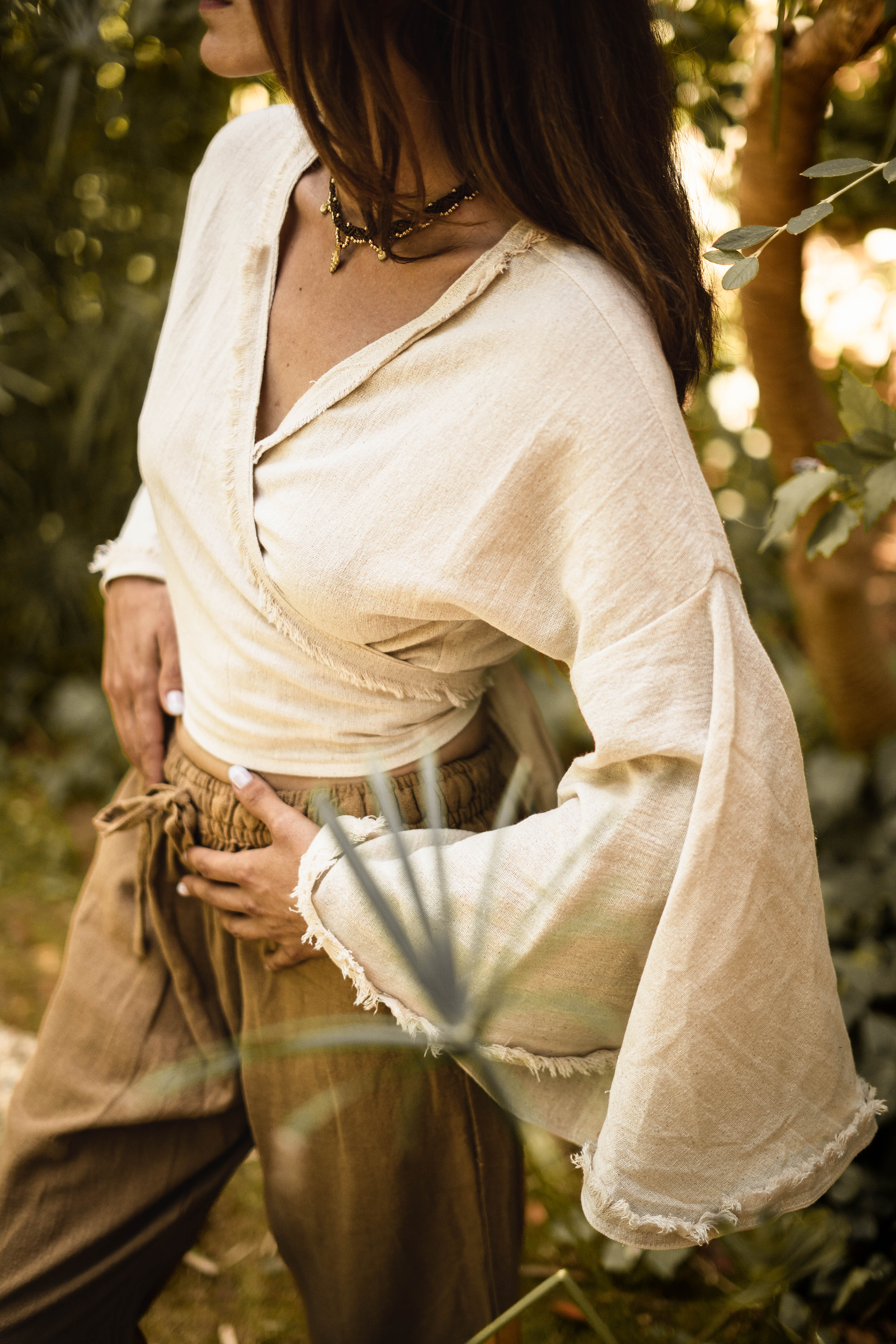 Bohemian Flared Top - Natural Ivory