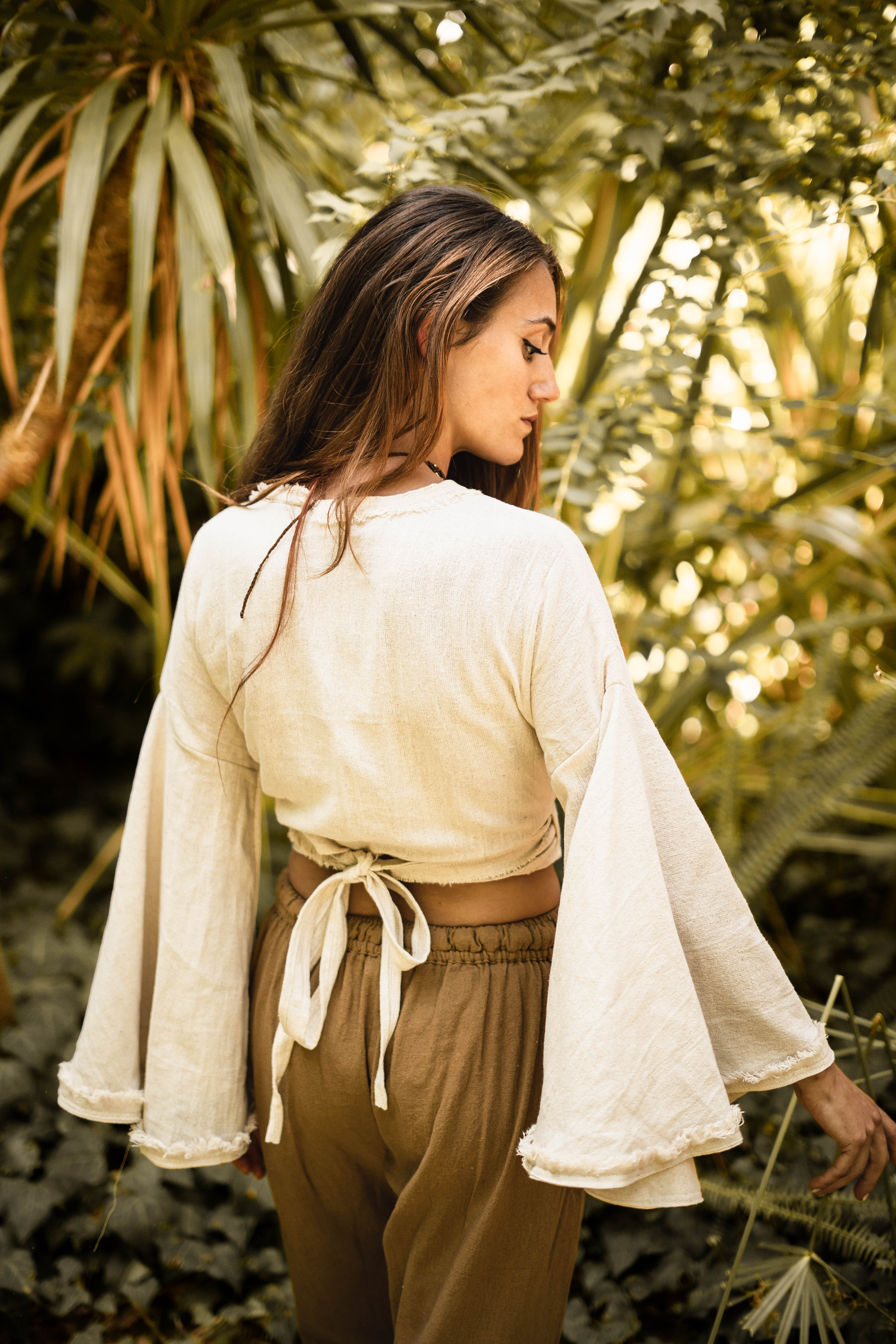 Bohemian Flared Top - Natural Ivory
