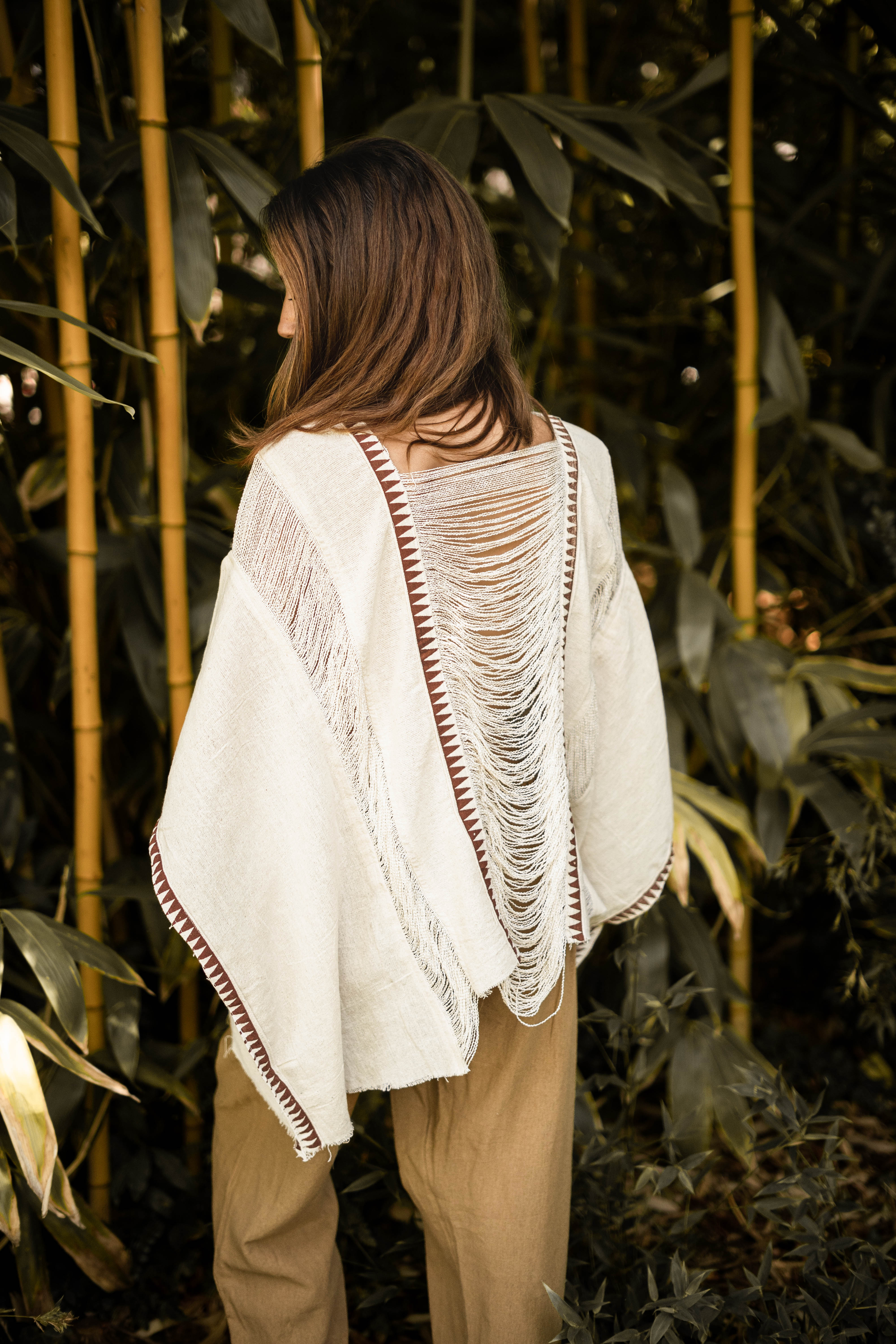 Tribal Frayed Top - Natural Ivory