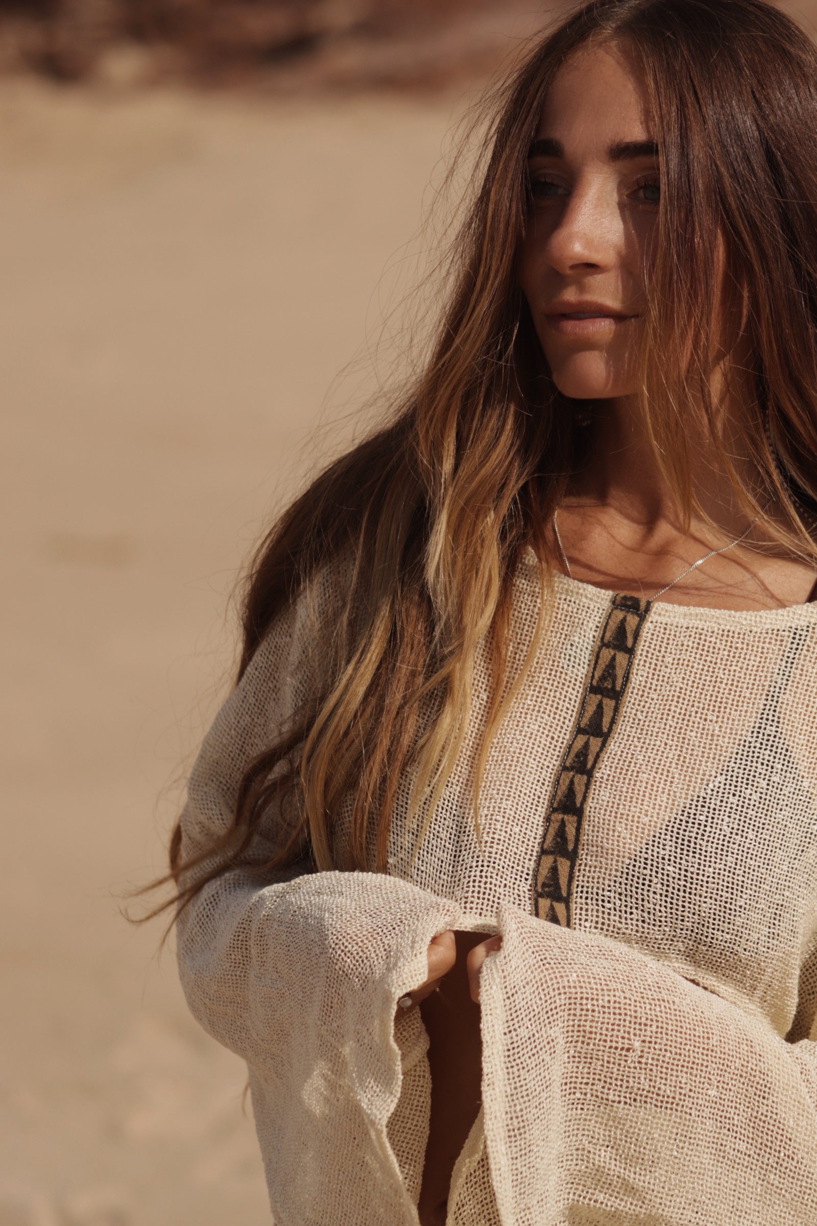 Organic net top - Natural Ivory