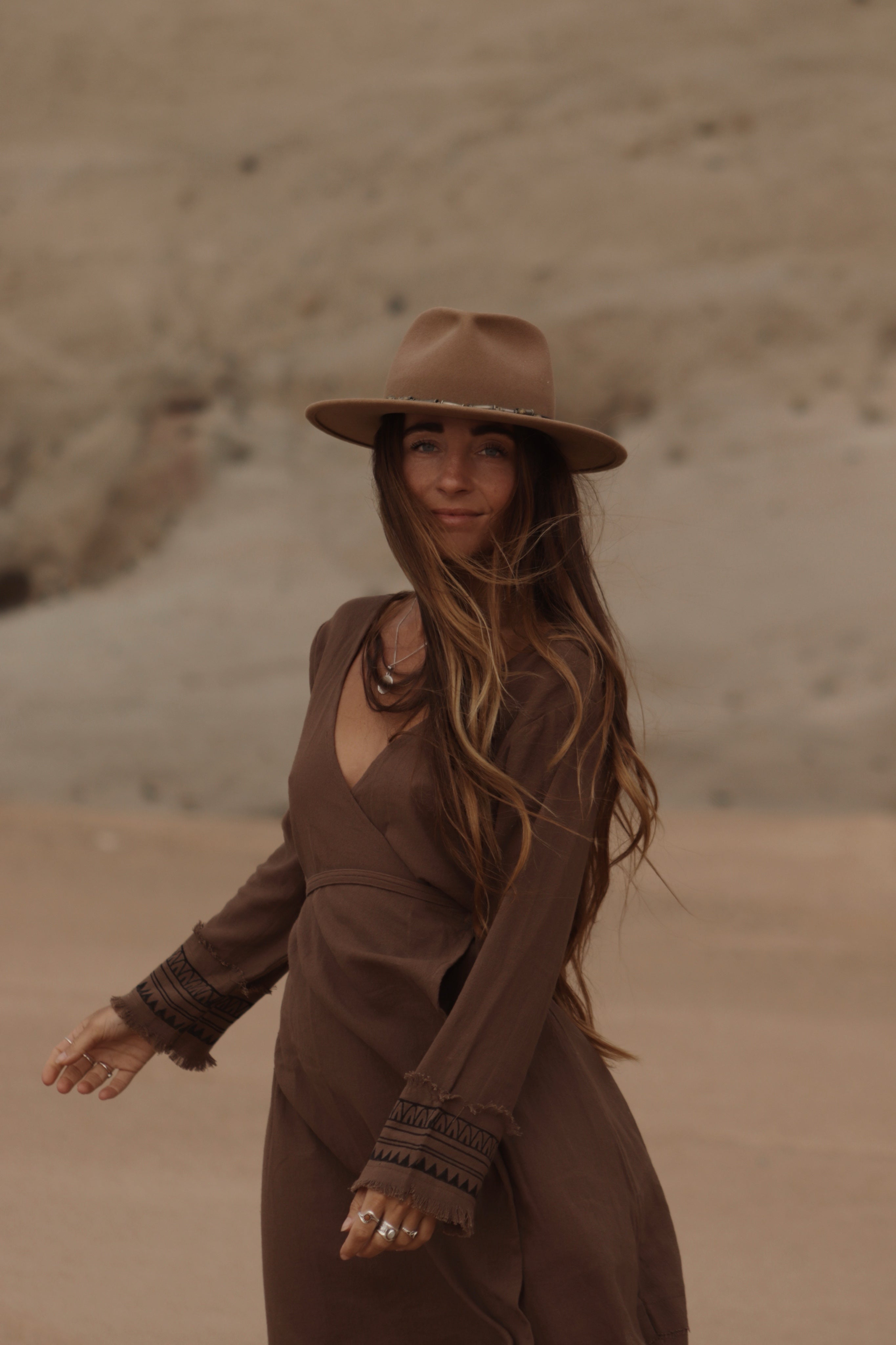 Brown Wrap Dress