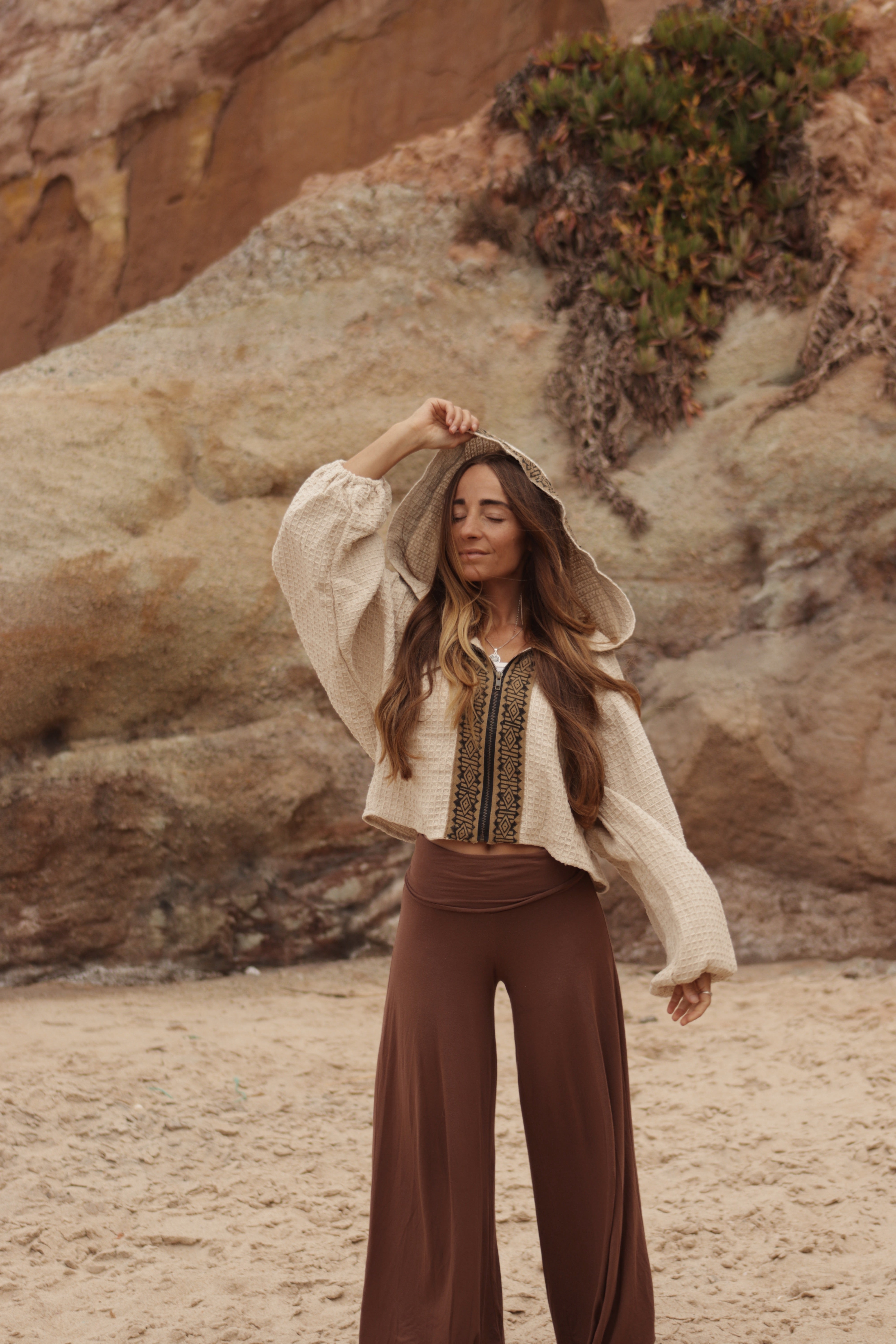 Hooded Cotton Cardigan - Natural Ivory