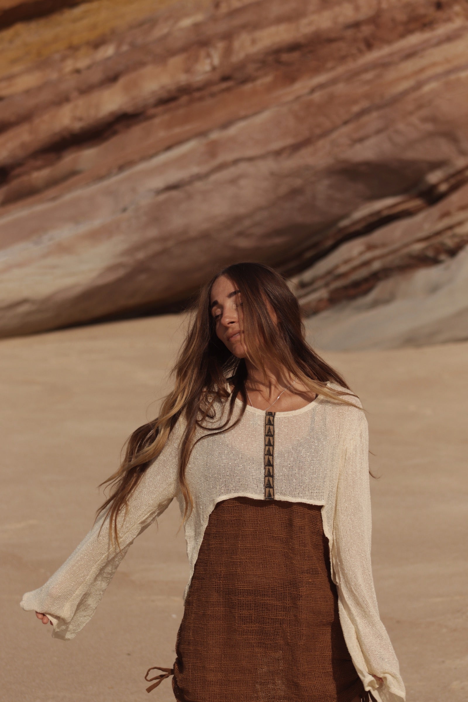 Organic net top - Natural Ivory