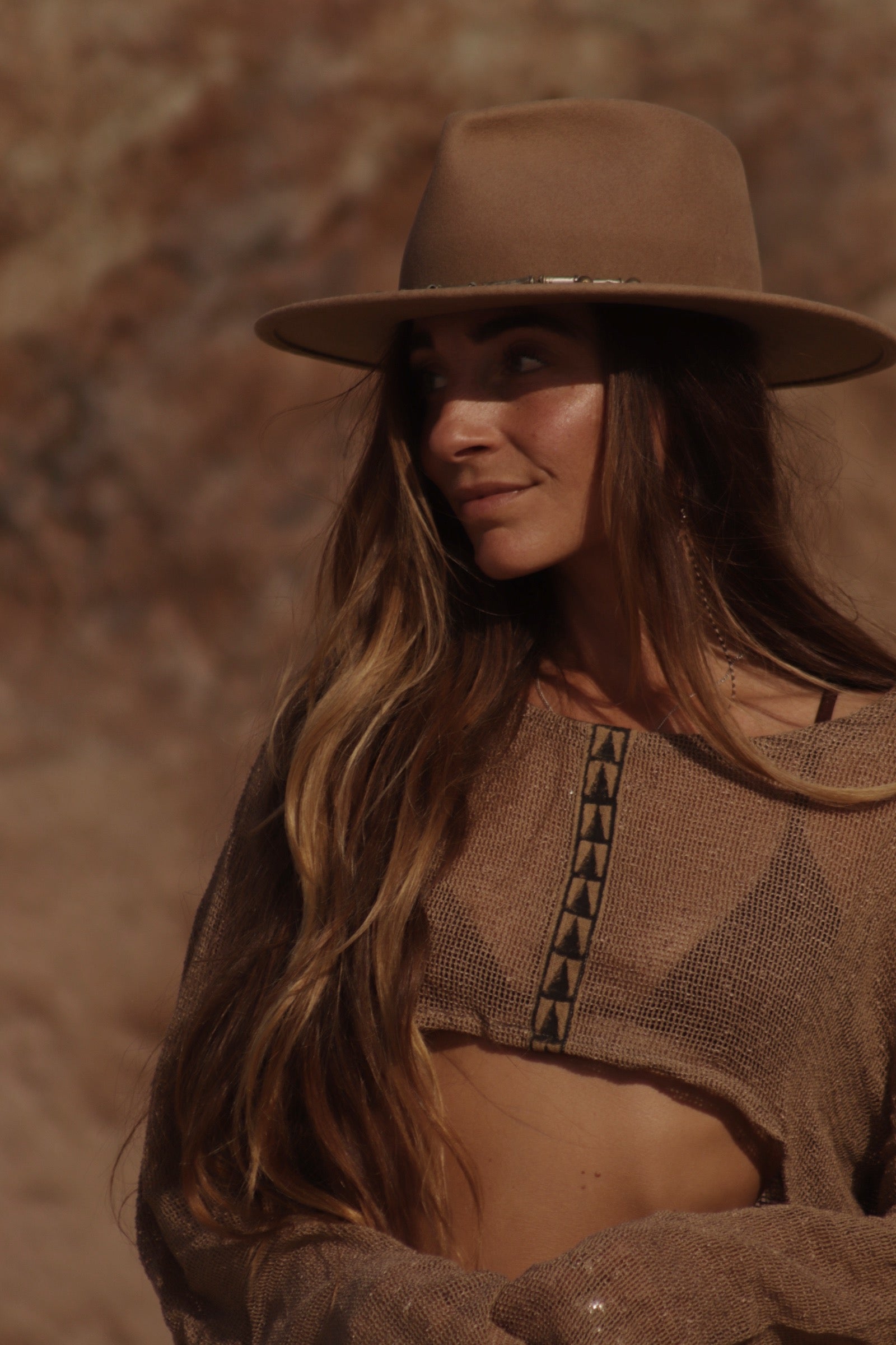 Organic net top - Earthy Beige