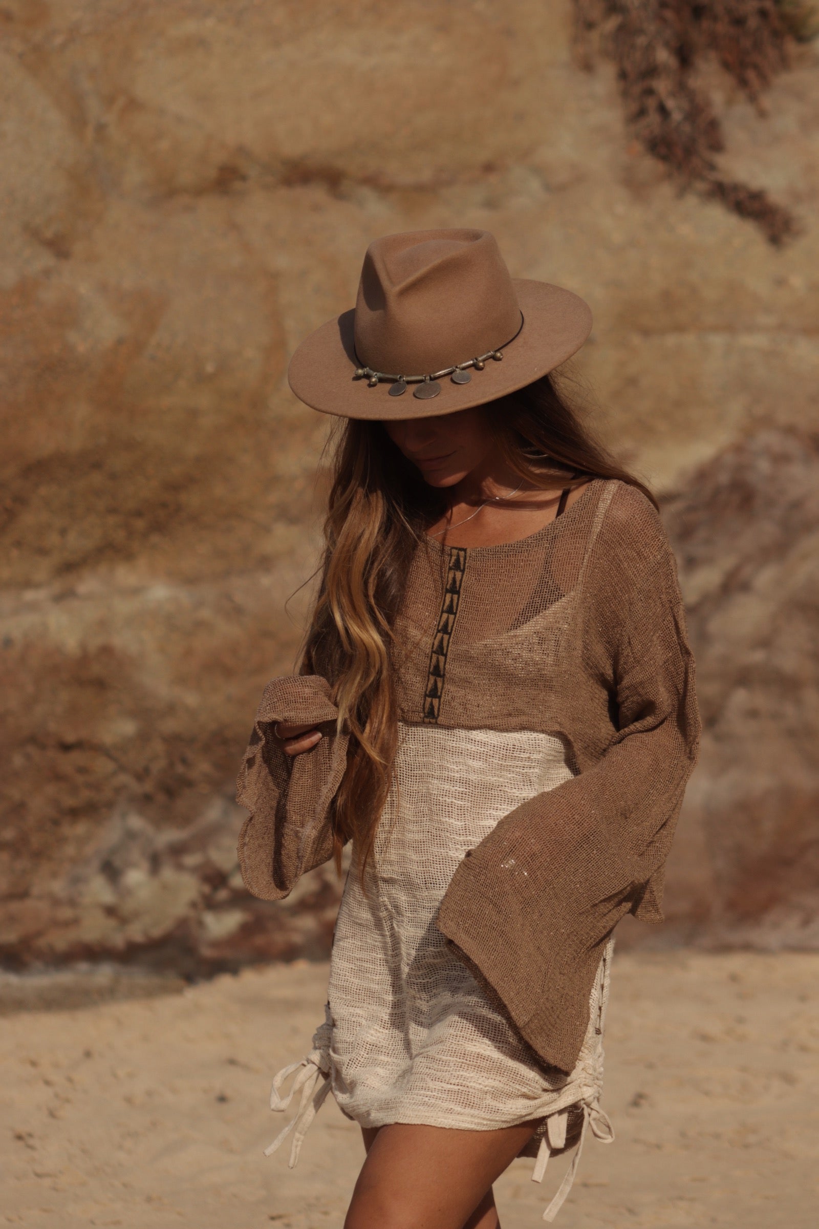 Boho Net Dress - Natural Ivory
