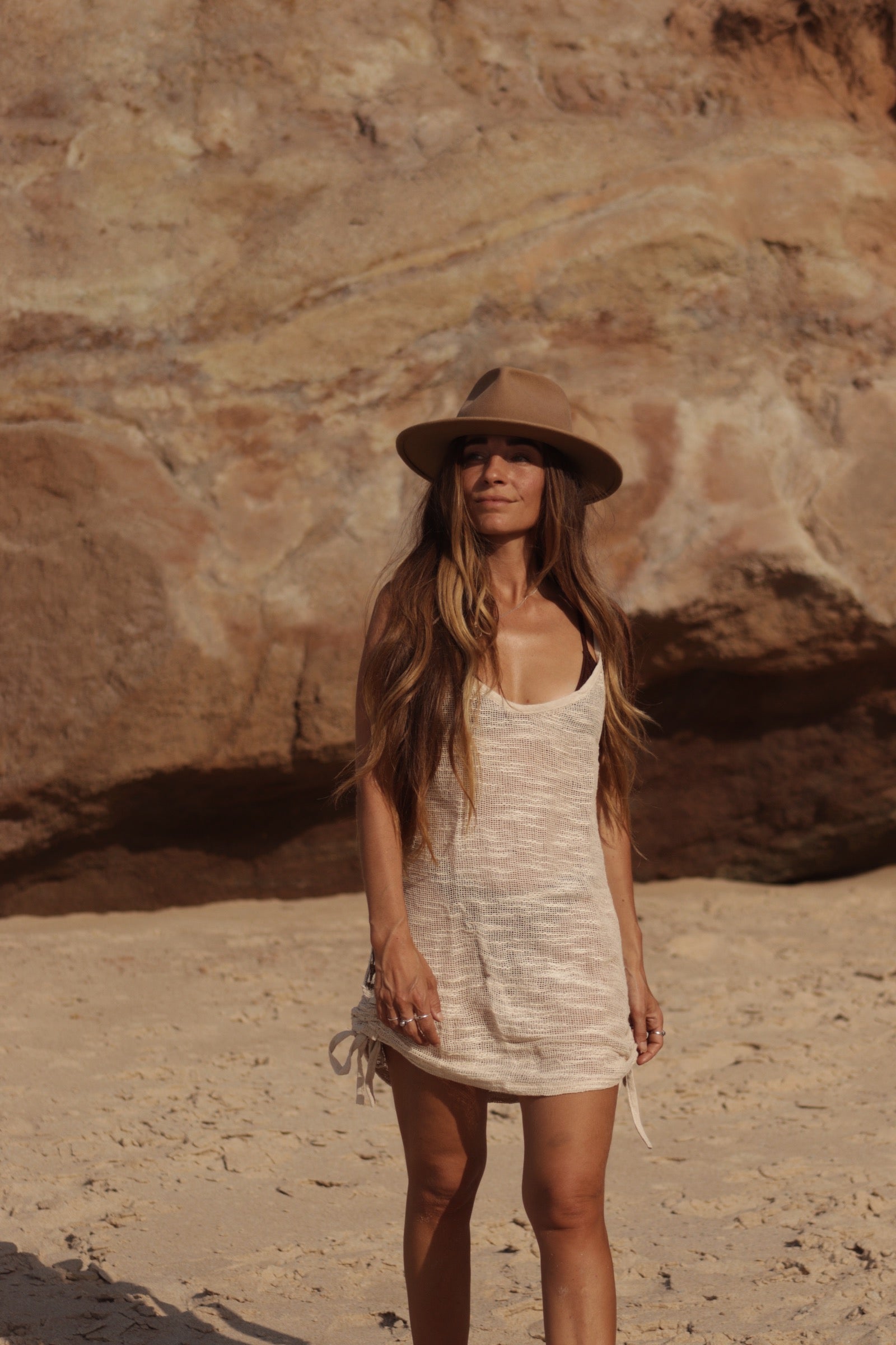 Boho Net Dress - Natural Ivory