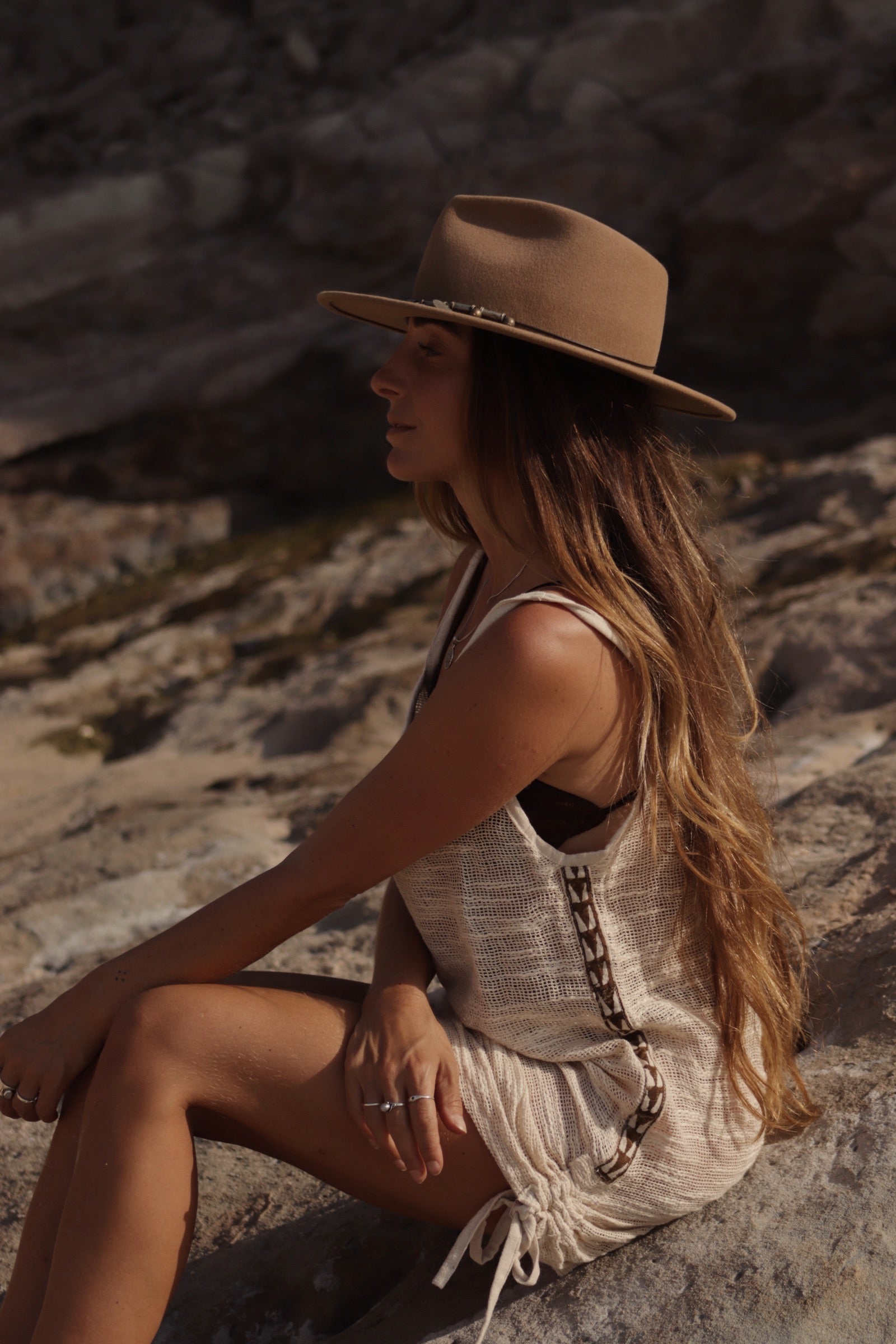 Boho Net Dress - Natural Ivory
