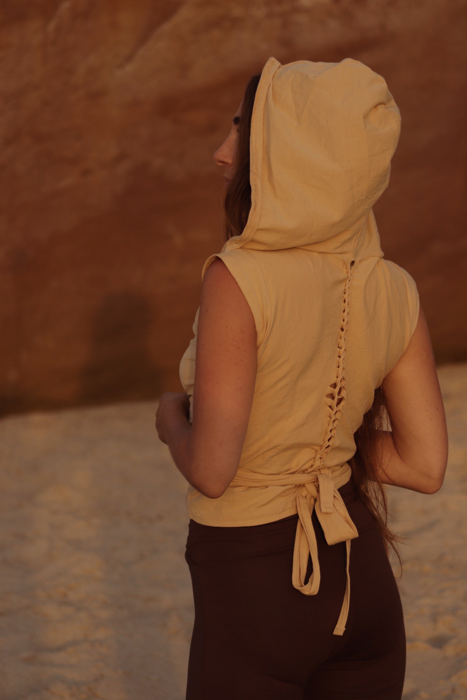Hooded beige top