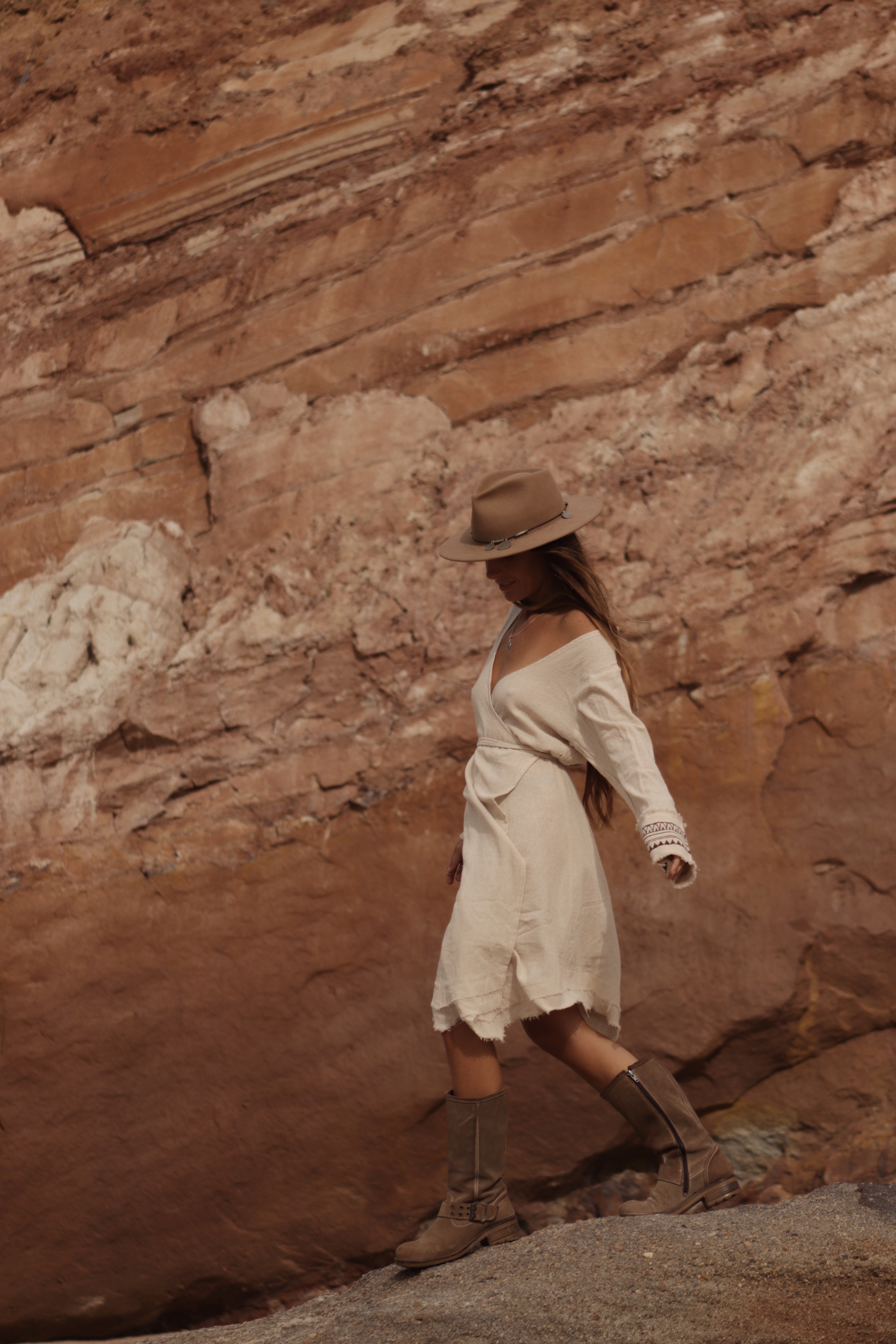 Natural Ivory Wrap Dress