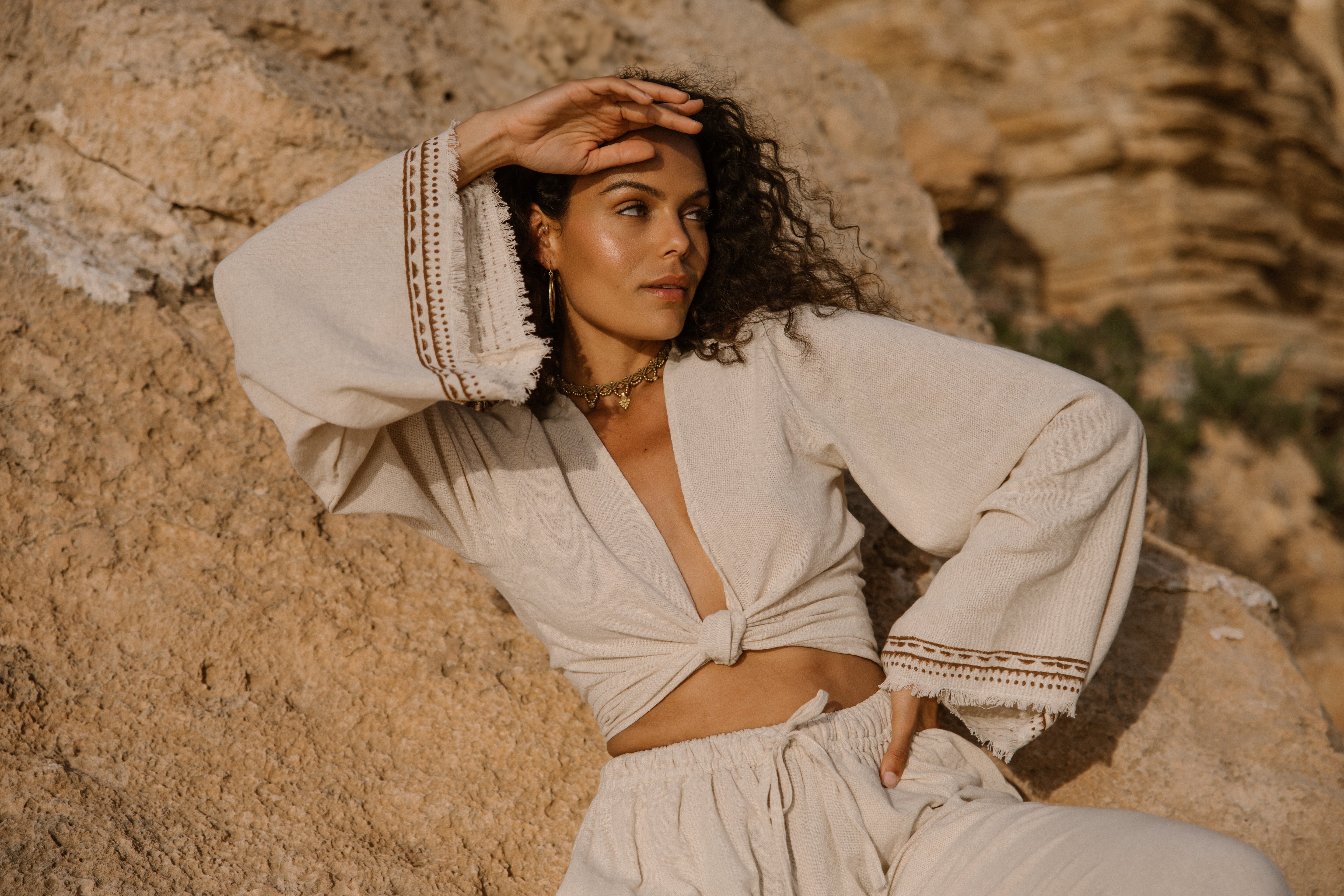 Tribal Flared Top - Natural Ivory