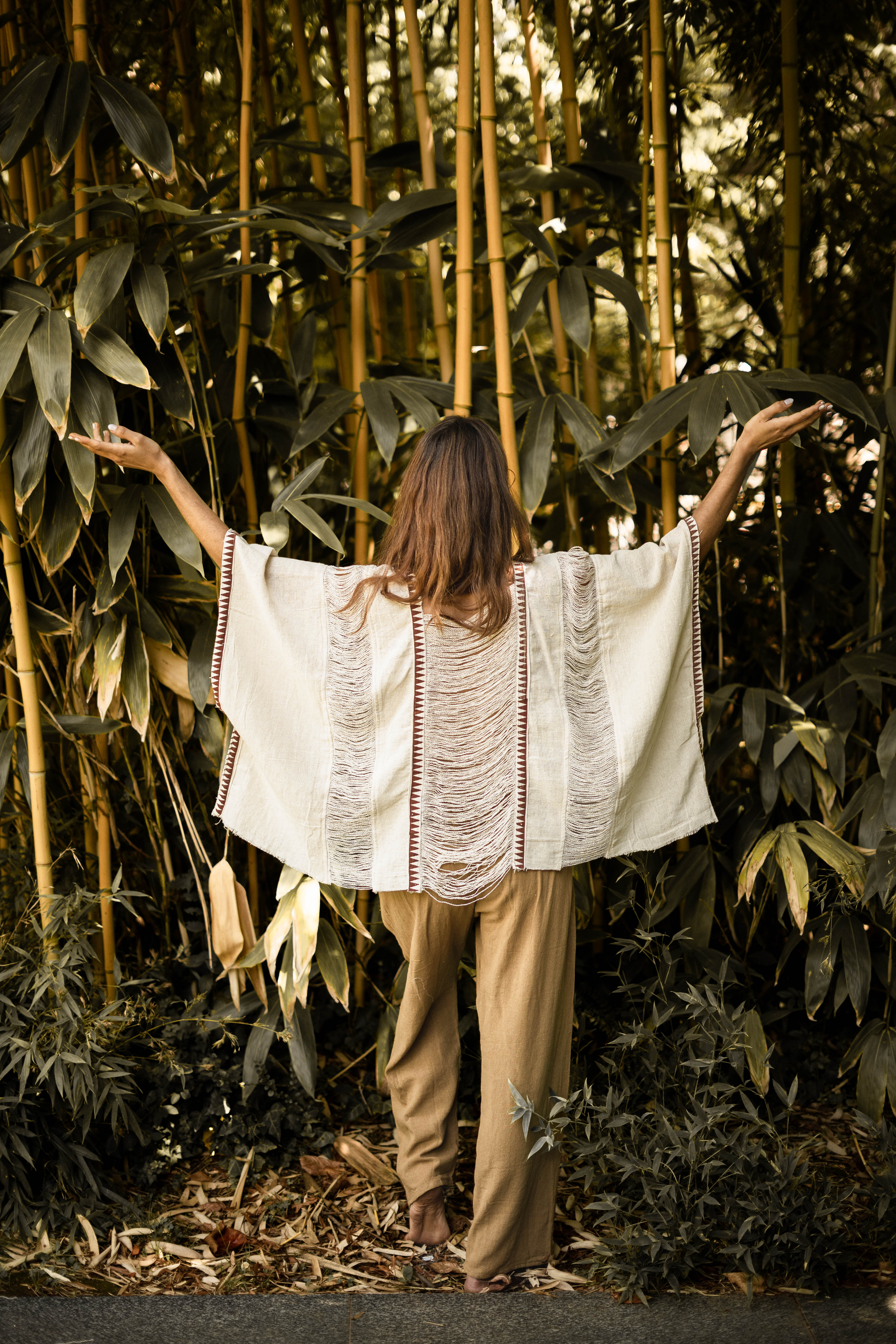 Tribal Frayed Top - Natural Ivory