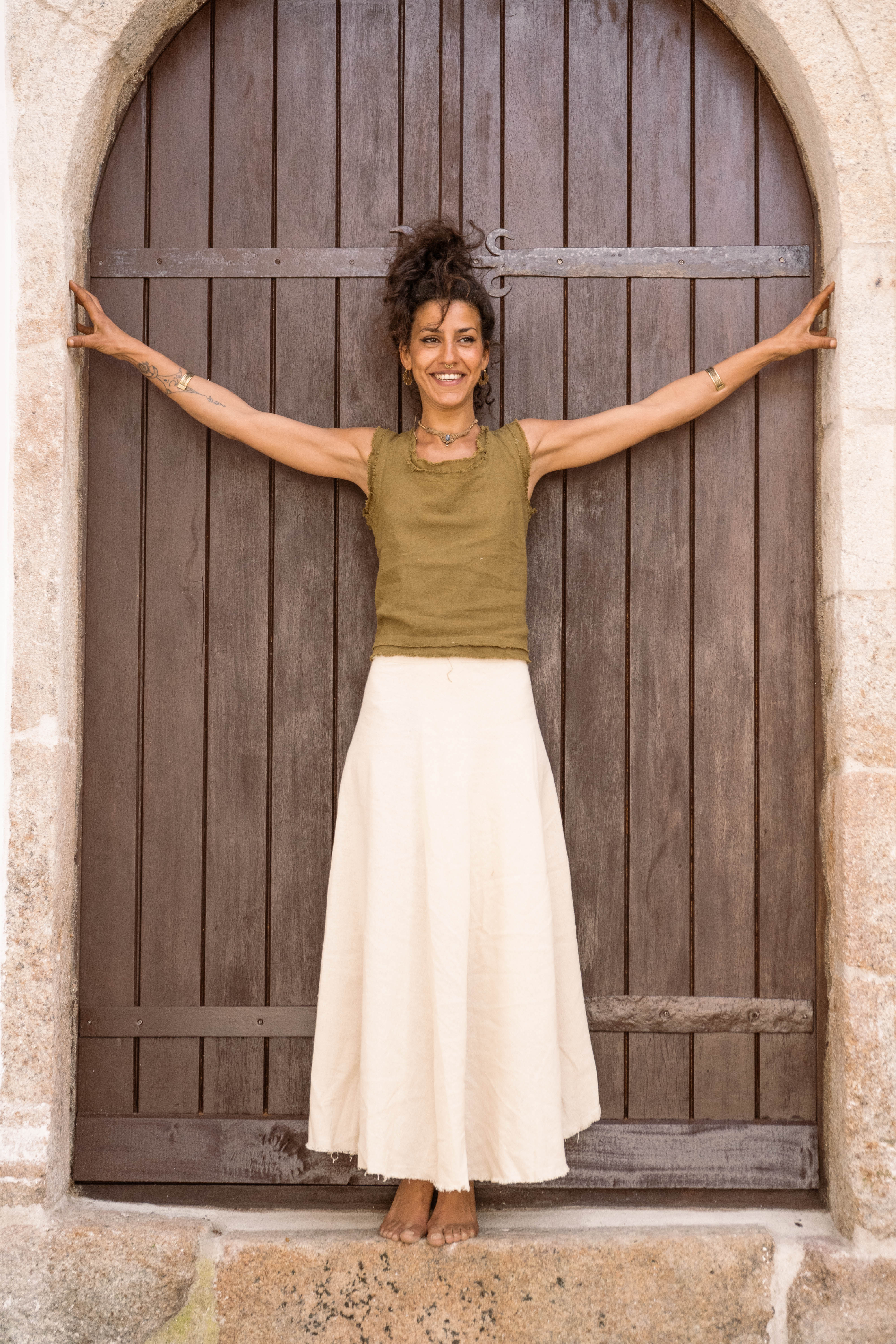Long Wrap Skirt - Natural Ivory
