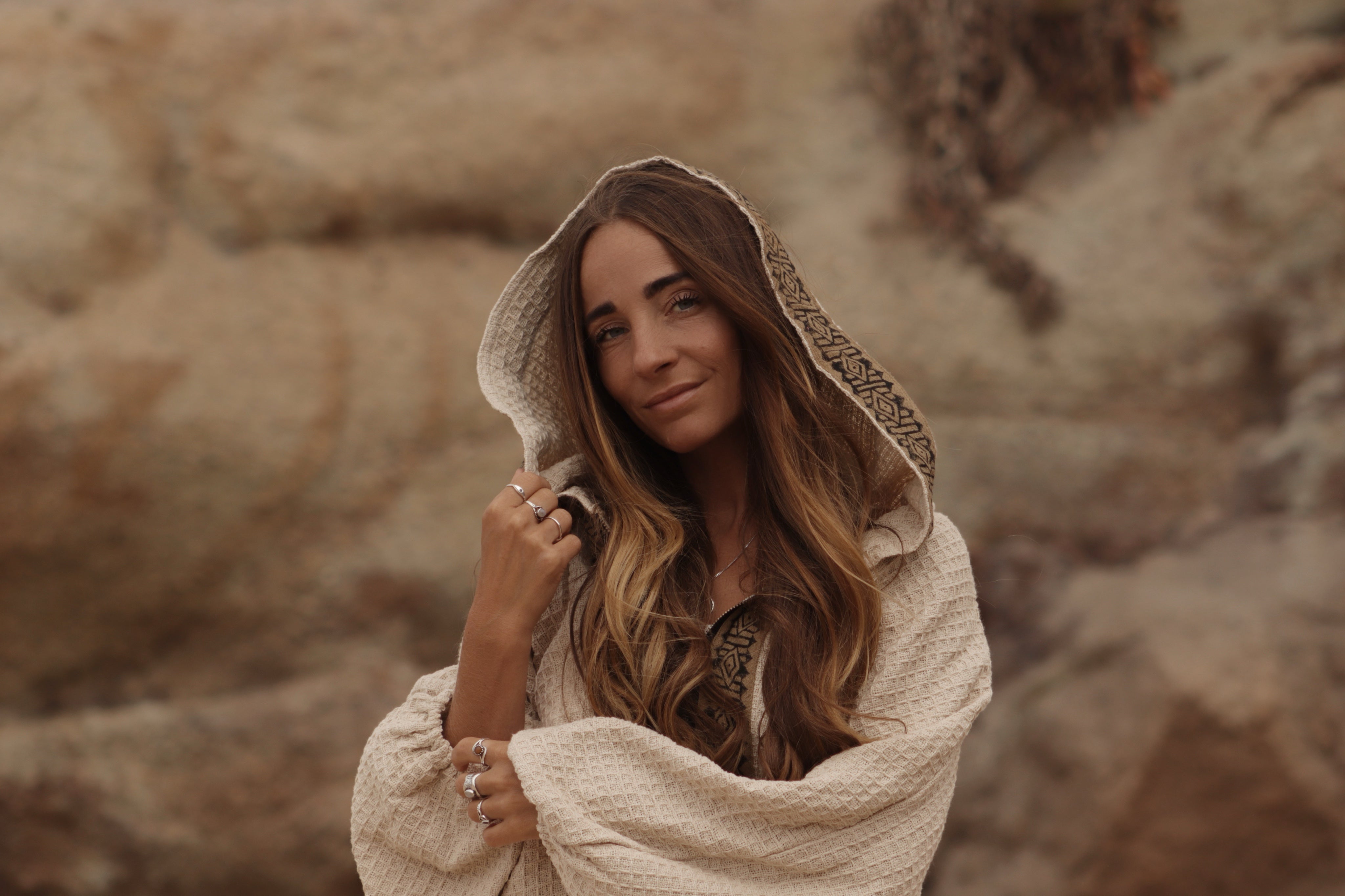 Hooded Cotton Cardigan - Natural Ivory