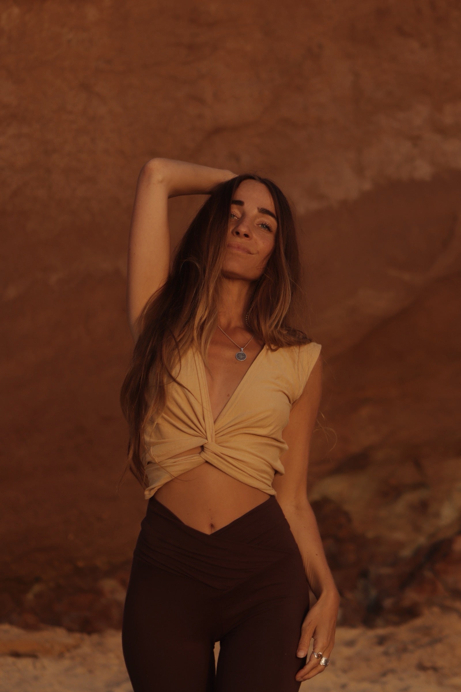 Hooded beige top
