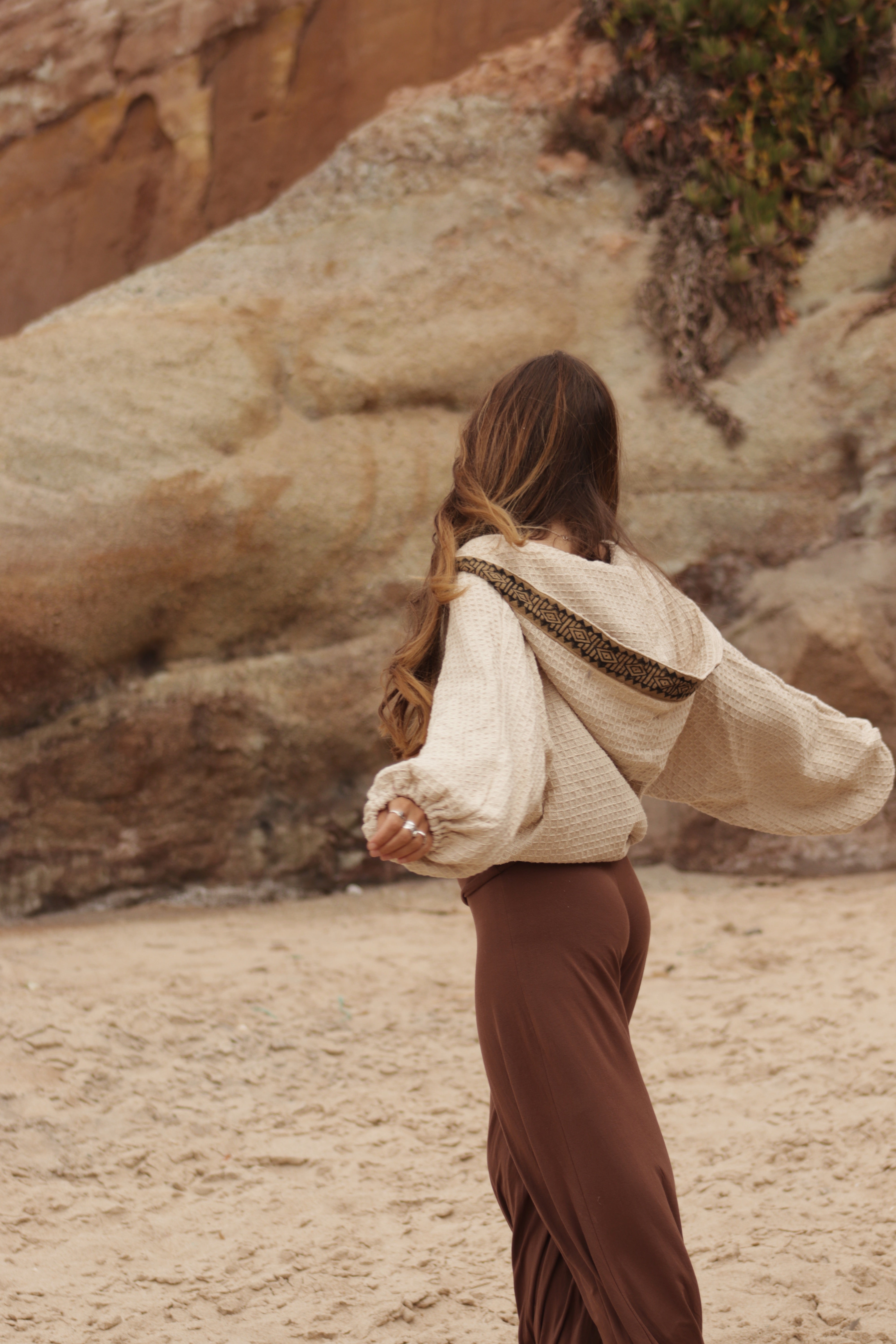 Hooded Cotton Cardigan - Natural Ivory