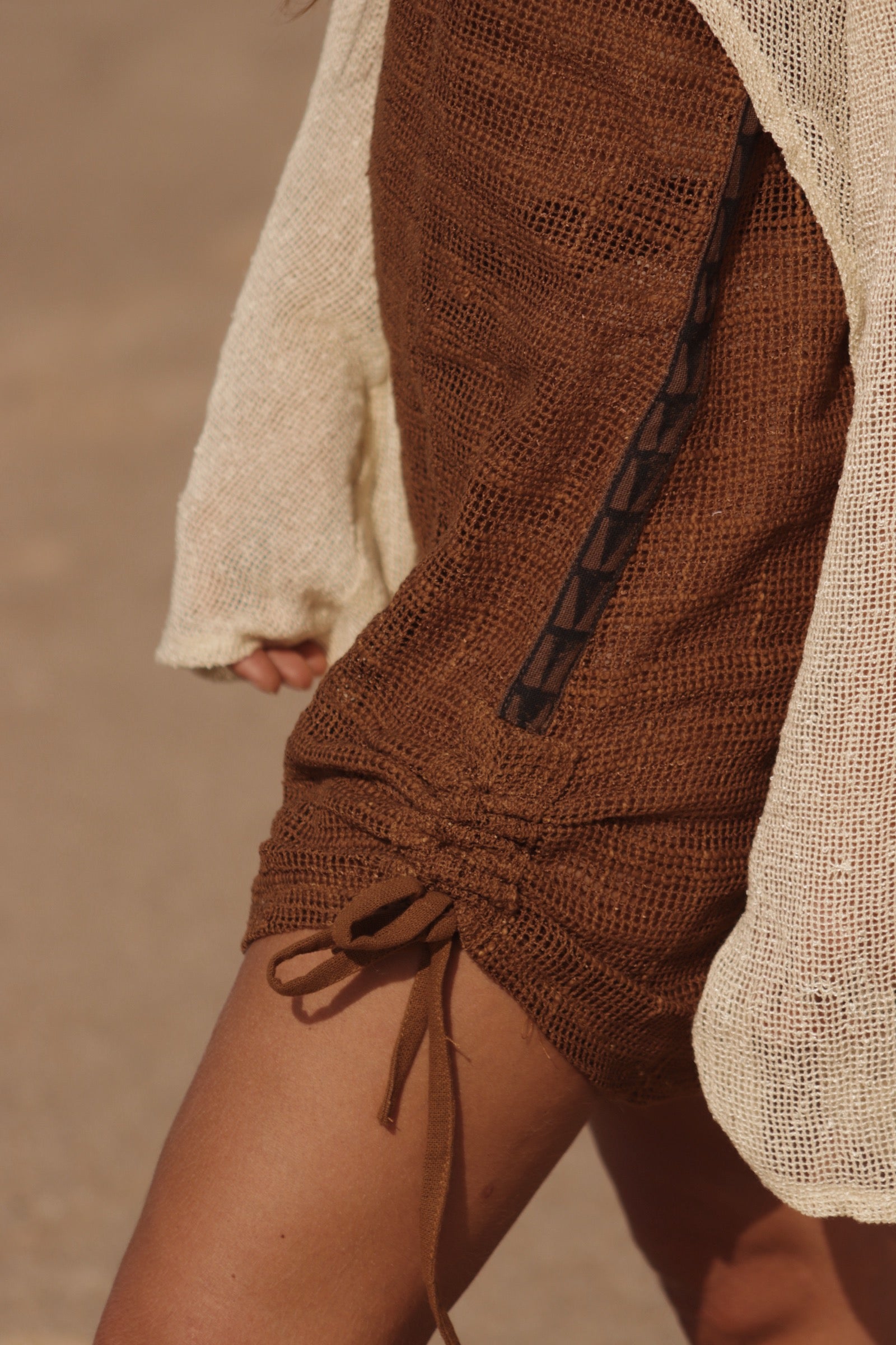 Tribal Net Dress - Earth Brown