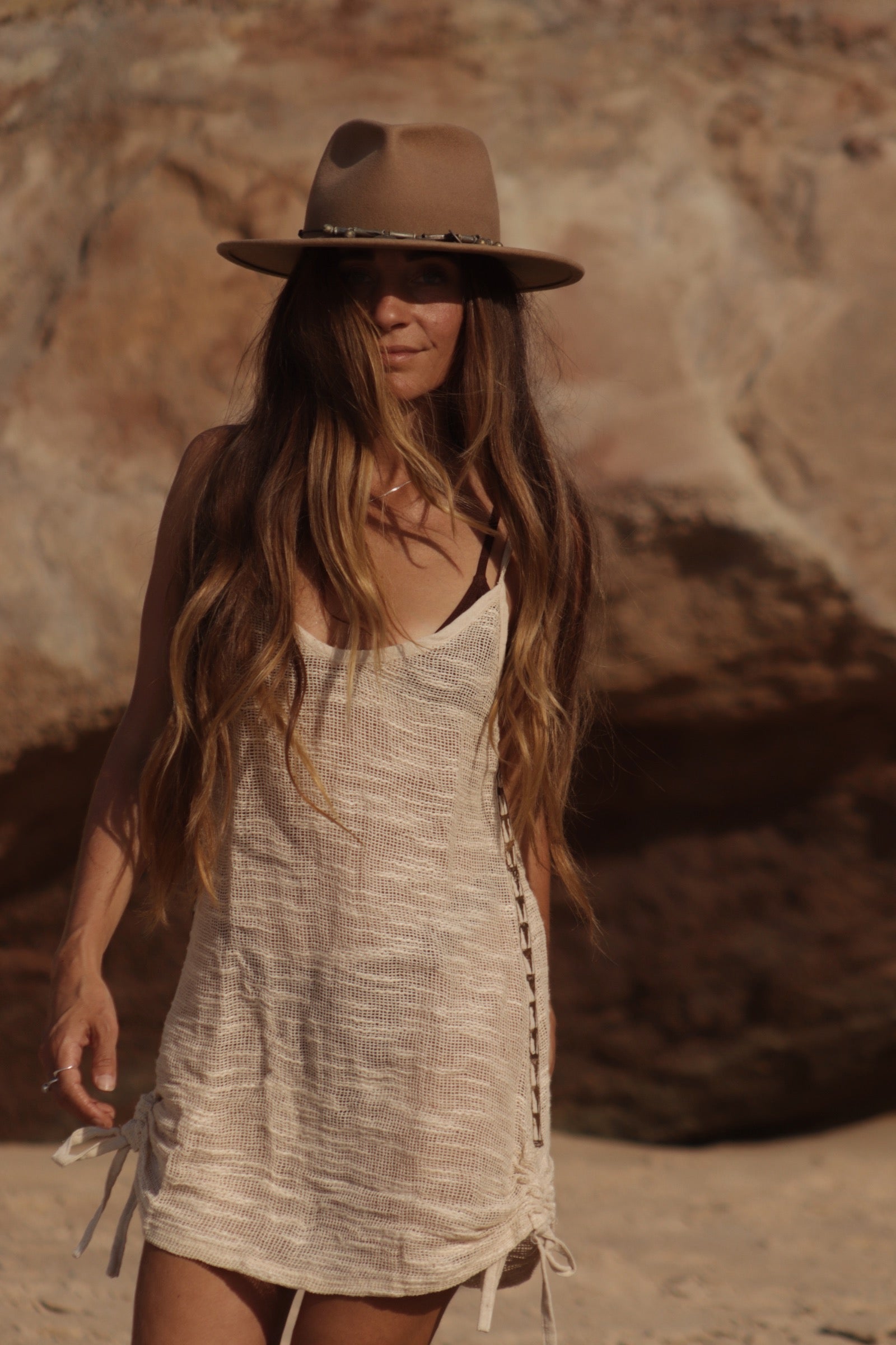 Boho Net Dress - Natural Ivory