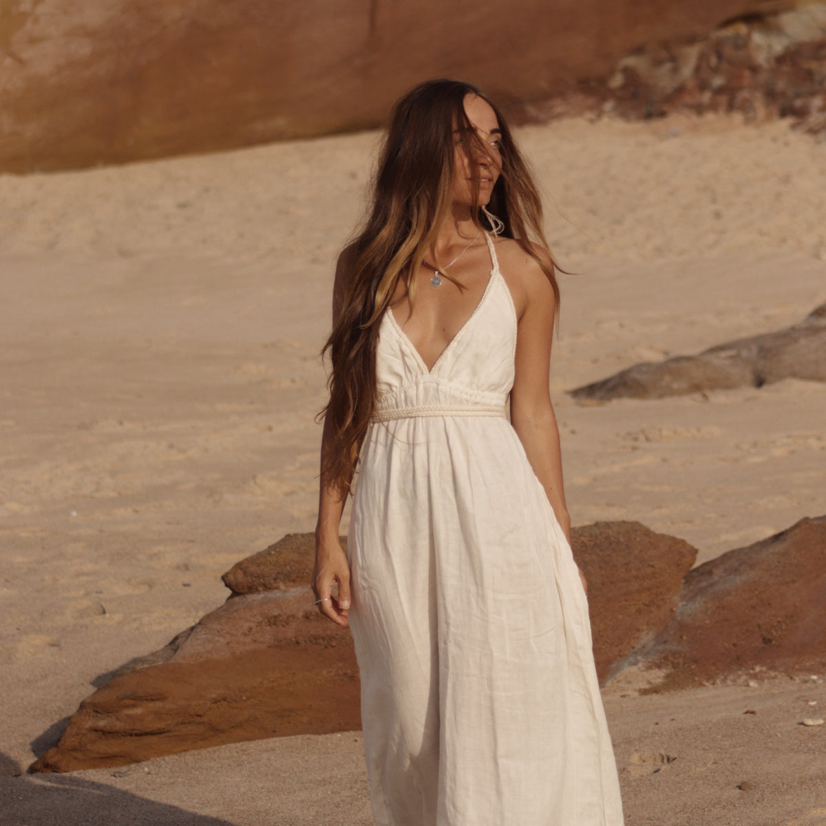Long Cotton Gauze Dress