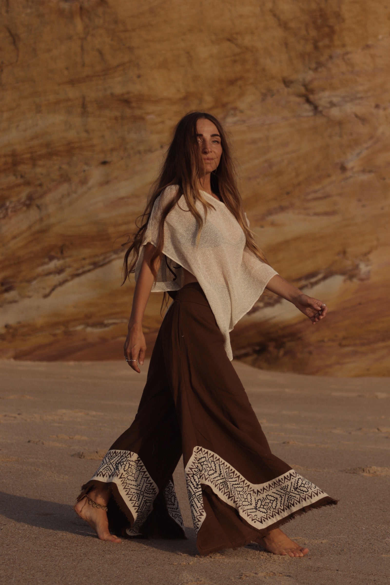 Flared Pants - Earthy Brown