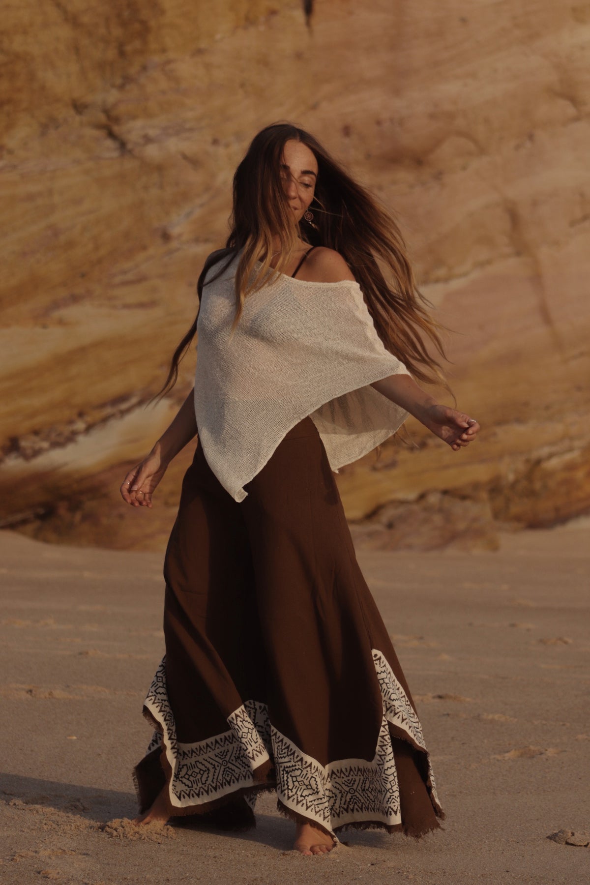 Net Poncho - Natural Ivory