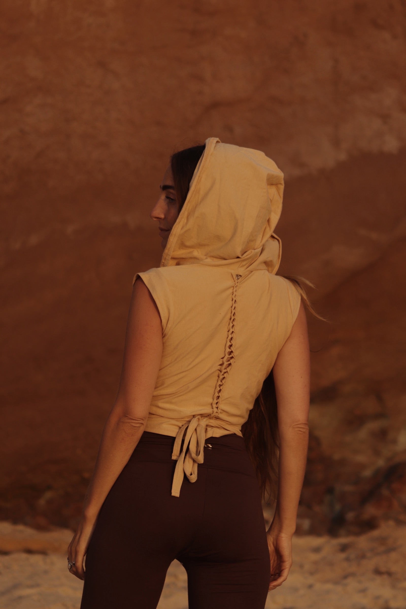 Hooded beige top