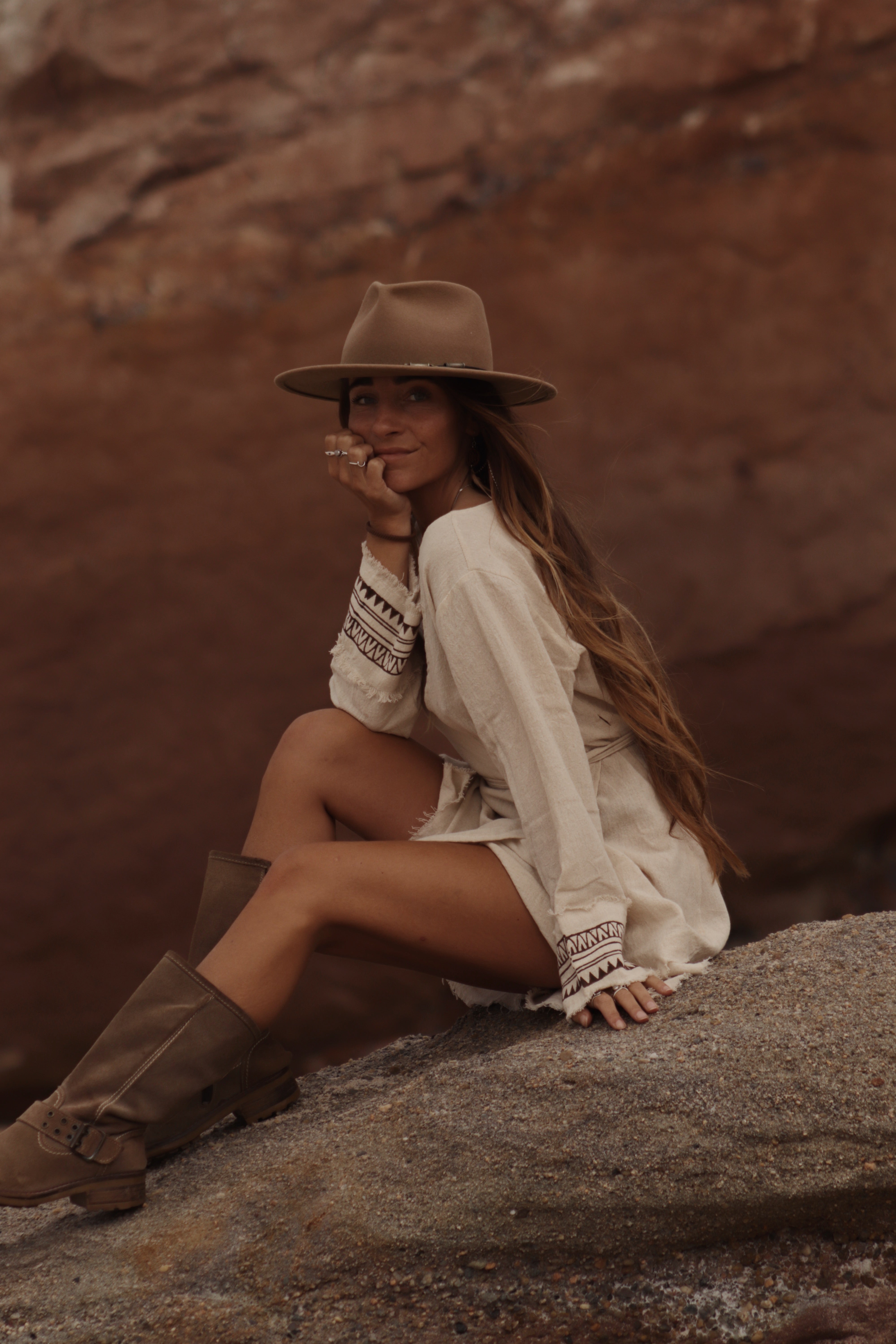 Natural Ivory Wrap Dress
