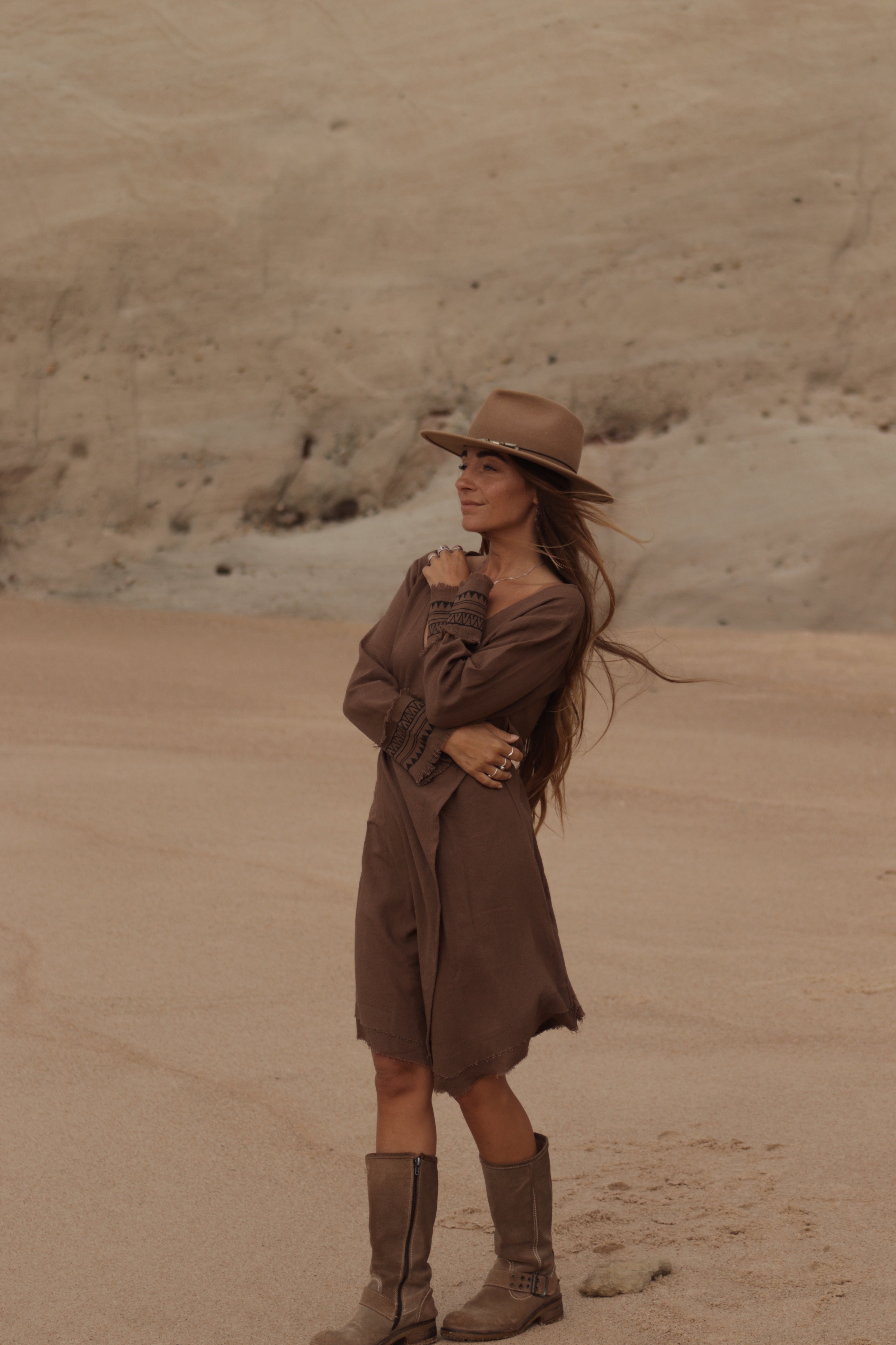 Brown Wrap Dress