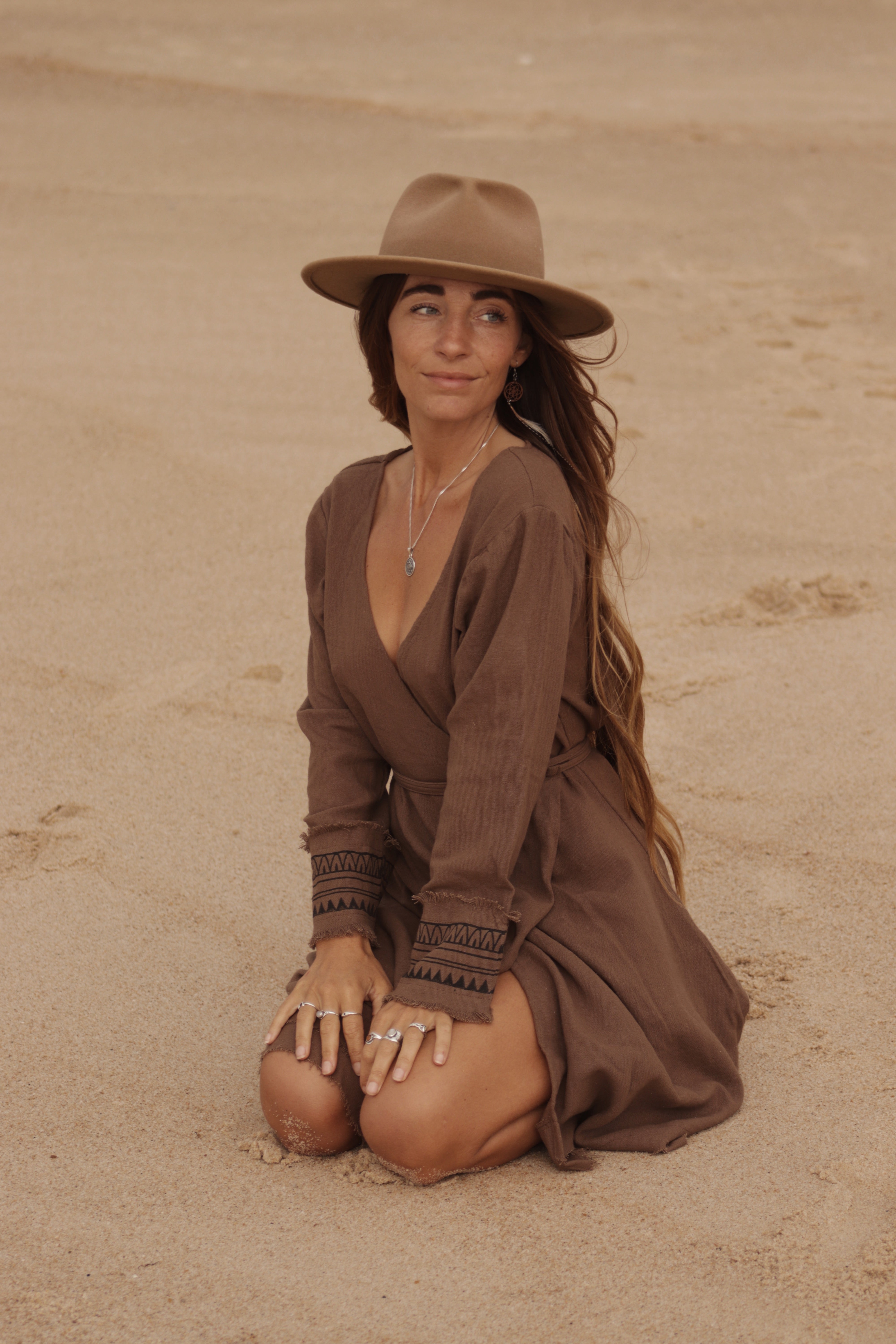 Brown Wrap Dress