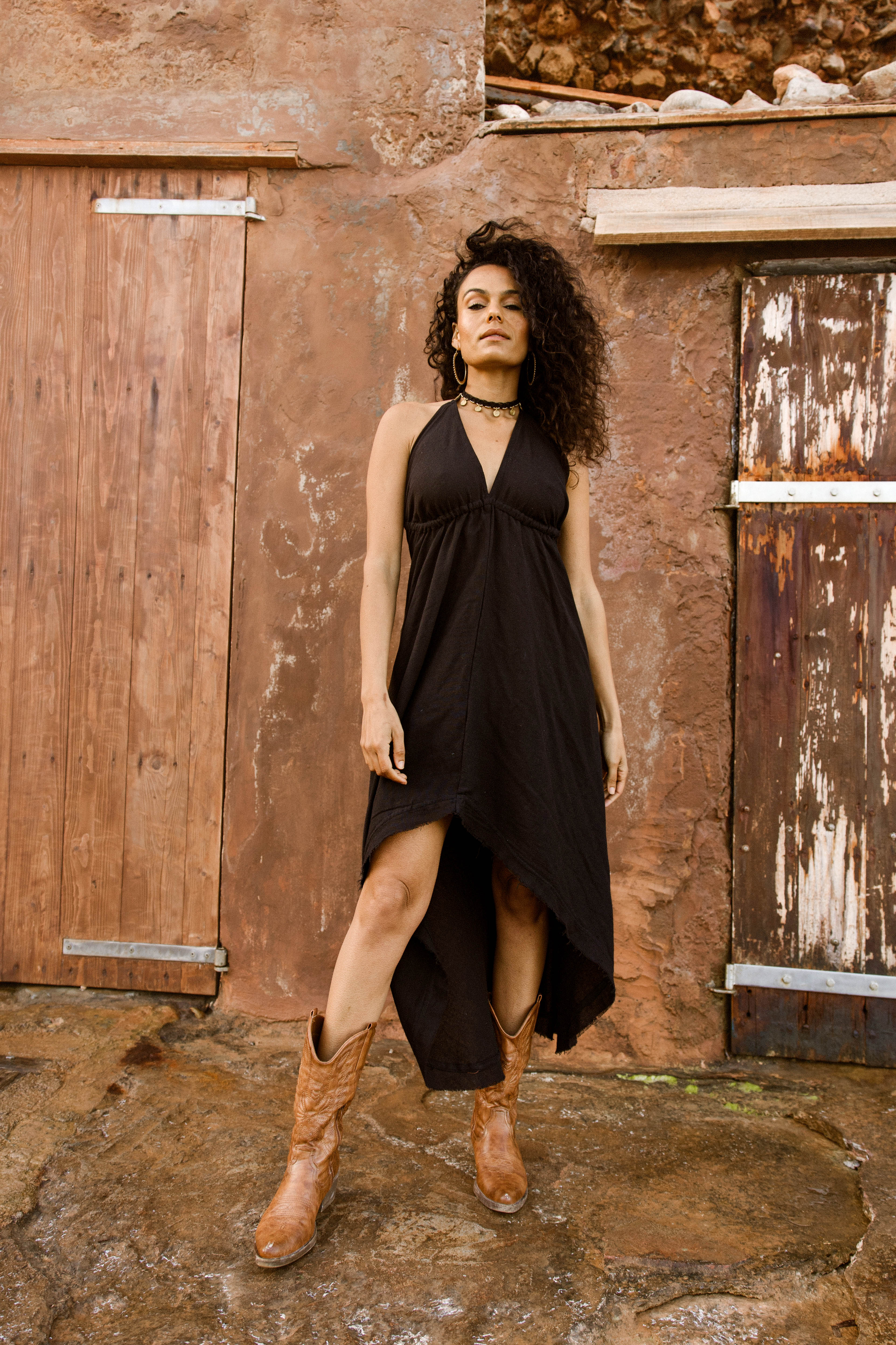 Bohemian Maxi Dress - Charcoal Black