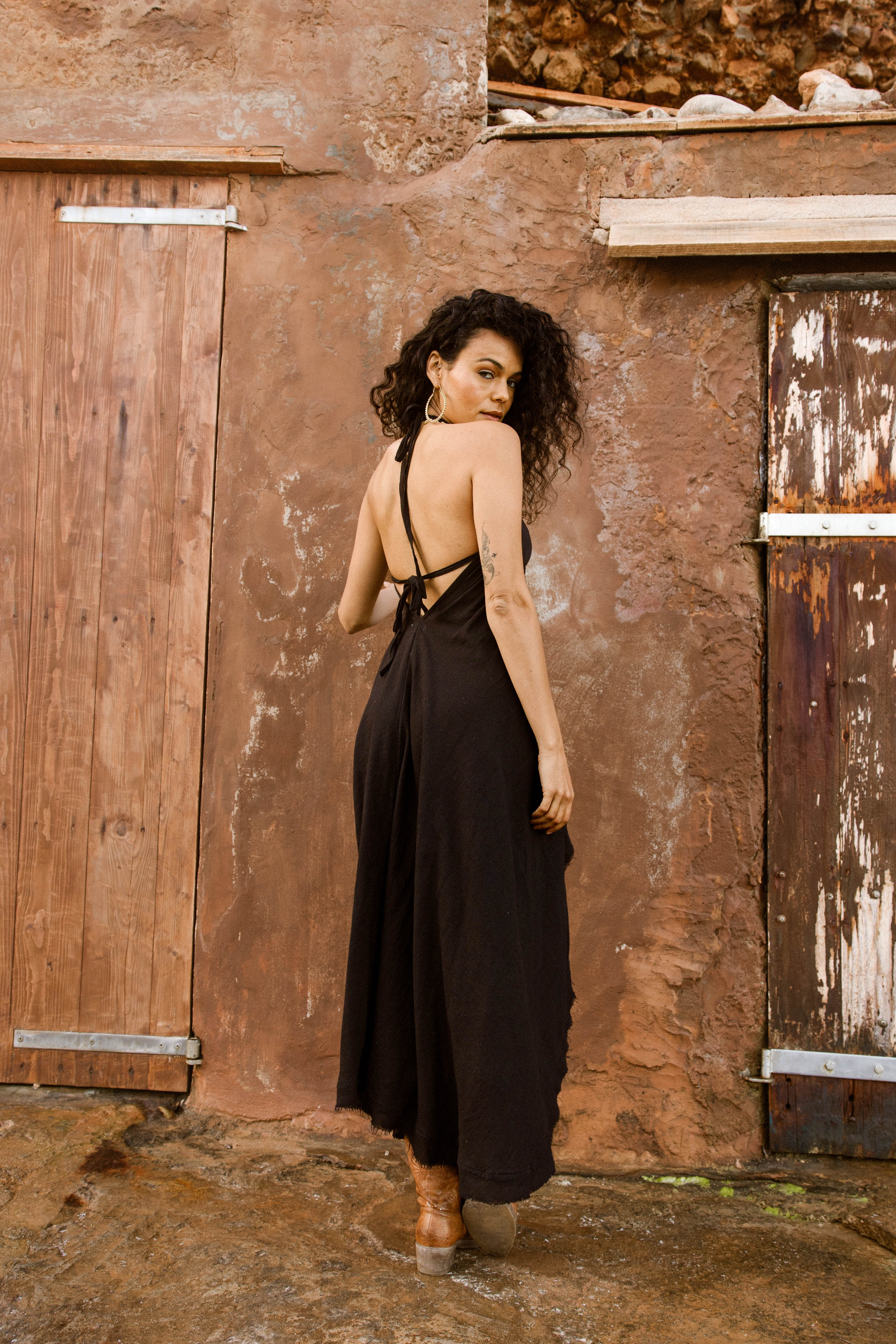 Bohemian Maxi Dress - Charcoal Black