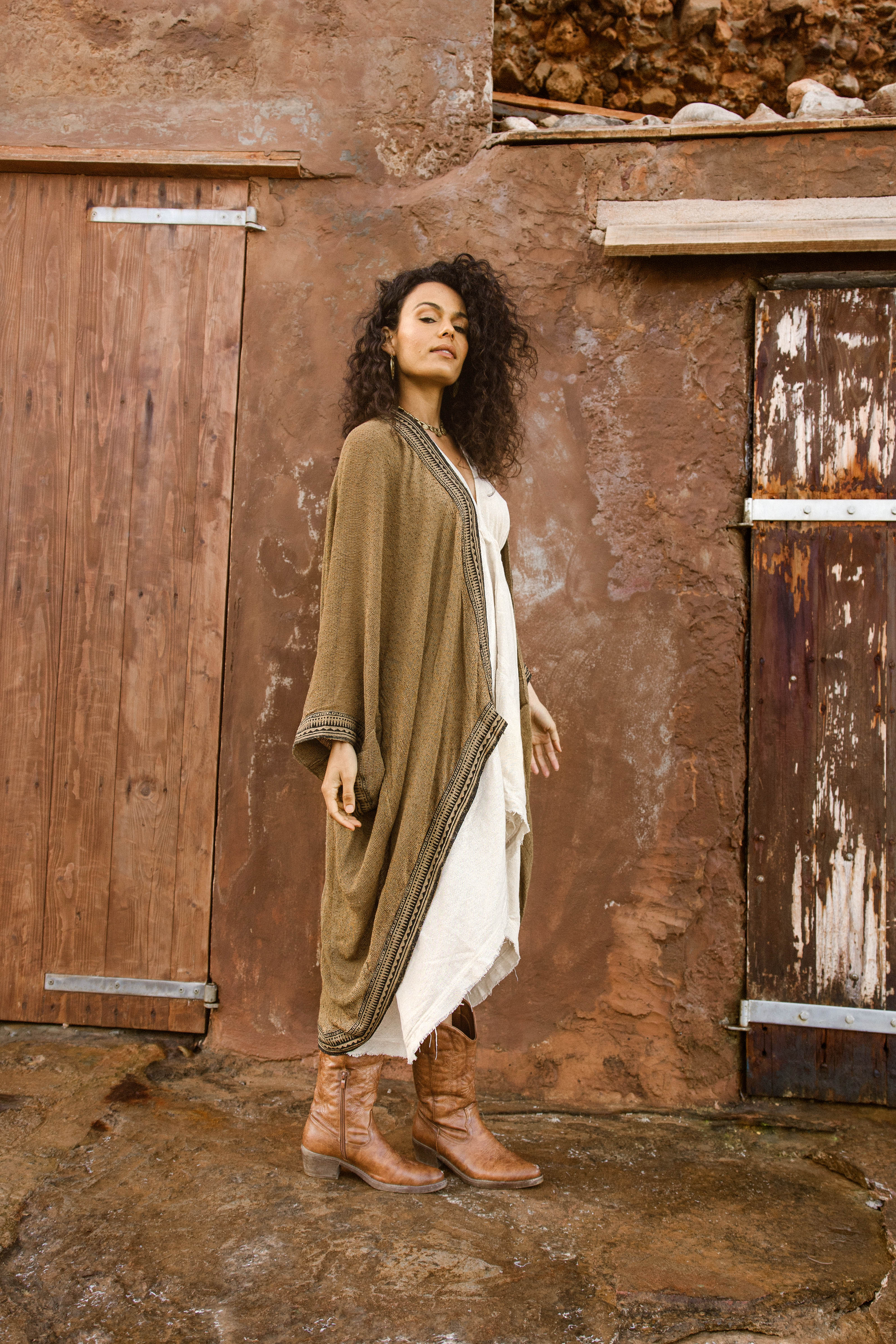 Boho Tribal Kimono - Earth Brown