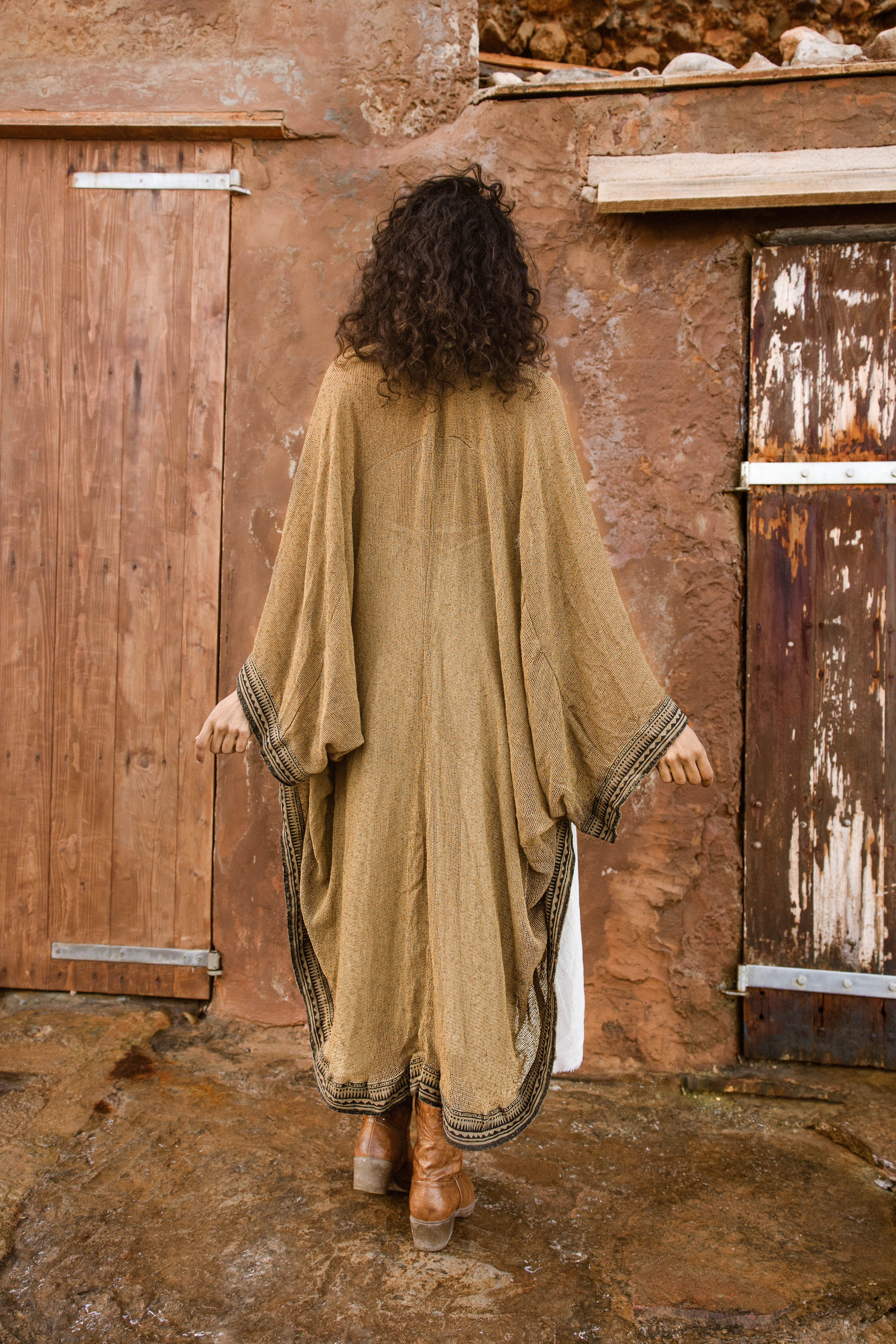 Boho Tribal Kimono - Earth Brown